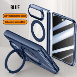 Luxury Transparent 360 Rotate for Magsafe Bracket Case for iPhone Ultra Fold Cover HighDefinition privacy Screen Protector Case