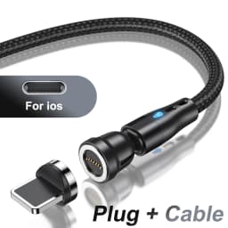 AUFU 5A Magnetic Fast Charging Cable 540 Rotate Magnetic Micro USB Type C Cable For iPhone 14 Samsung Xiaomi Mobile Phone Cable