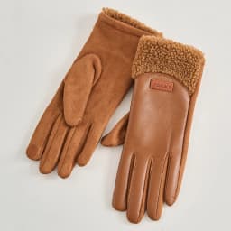 Women Winter PU Suede Keep Warm Touch Screen Gloves Fashion Splicing Drive Riding Light Not Bloated Elegant Temperament