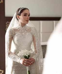 Customized Mermaid Wedding Dresses Long Sleeves High Neck Appliques Amanda Novias Official Beads Bridal Gowns Vestina De Novia