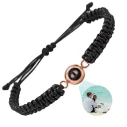 Custom Photo Projection Bracelet Adjustable Woven Titanium Steel Pendant DIY Picture Bracelet Jewelry Valentine's Day Gift