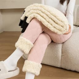 Solid Color Extra Thick Warm Leggings for Women High Waist Slim Thermal Pants Woman Autumn Winter Faux Lamb Fleece Lining Pants