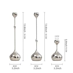 Silver Candle Holder, Metal Candlestick Romantic Art Table Decoration For Home Dining , Wedding Photography Props