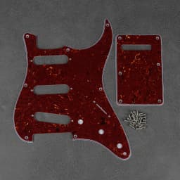 FLEOR Set of Vintage 8 Holes ST Pickguard SSS Guitar Back Plate & Screws for Electric Guitar Parts, 7 Colors Choose