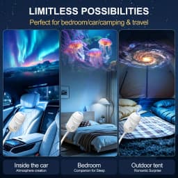 2 in 1 USB Galaxy Projector Light Adjustable Focus Car Interior Ambient Lamp Home Room Starry Star Kids Projection Night Light