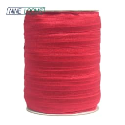 NINE LOOMS Plain Shiny Fold Over Elastics FOE 5/8" 15mm Spandex Band Tape Hair Tie Headband DIY Sewing Trim 50 100 Yard by Spool