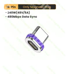 PD240W USB C To Type C Magnetic Charging Cable 5A USB Type C Fast Charger Data Cord For iPhone 15 16 MacBook iPad Samsung Xiaomi