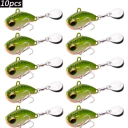 10Pcs Rotating Metal VIB Vibration Bait Spinner Spoon Fishing Lures 8g/16g/21g Jigs Wobbler Fishing Hard Baits Tackle Pesca