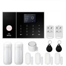 Wireless Alarm System 2.4GWiFi Home Security Kit with Door Motion Sensor Work with SmartLife APP Works with Alexa No Monthly Fee