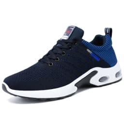 Original Navy Blue Mesh Sneakers Men's Breathable Trainers Man Casual Trekking Basketball Sports Shoes For Men Wedge Sneakers