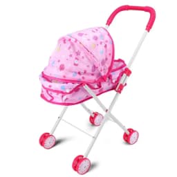 Trendy Plastic + Metal Dolls Pram Iron Support Frame Play Game Stroller Role Play Furniture Toy Little Girls Boys