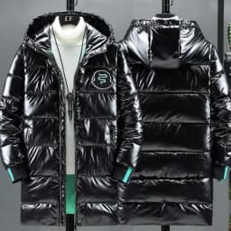 Breathable Down Filled Coat for Men Waterproof Glossy Surface Korean Trendy Winterwear with Reinforced Stitching