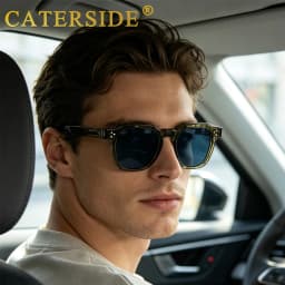 CATERSIDE Retro Punk Men Sunglasses Small Frame Square Personalized Design Sun Glasses Women Travel Party Business Festival Gift