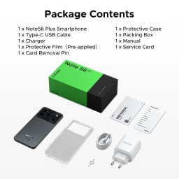 DOOGEE Note56 Plus Android 16 Gemini Ai Smartphones 6150mAh Battery 48GB RAM(6+42) 256GB ROM 6.56'' Screen Widevine L1 NFC Google Play Support Cell Phones