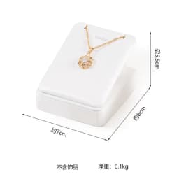 Luxurious Exhibitor Set Jewelry Display Stand White Leather Necklace Pendant Organizer Jewelry Window Counter Display Showcase