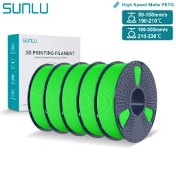 SUNLU High Speed Matte PETG Filament 1.75mm High Toughness Easy Print Fast 3D Printing Material Durable Smooth Finish 1KG Spool