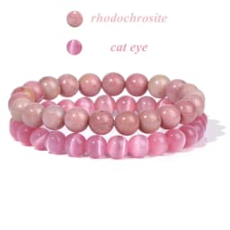 2Pcs Colorful Natural Stone Bead Bracelet Set 8MM Natural Agates Turquois Amethysts Quartzs Gem Stretch Bangle Jewelry Gift