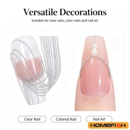 1M/Pack 0.8mm Gold Silver Nail Bead Chain Charm Ellipse Stone Nail Art Decorations Giltter Metal Steel Ball Jewelry Accessory
