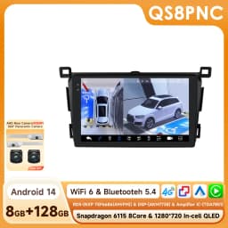 Hizpo 8Core Android 14 Intelligent Car Radio For Toyota RAV4 Rav 4 2013-2018 CarPlay GPS DSP 4G BT5.4 By Qualcomm Snapdragon6115