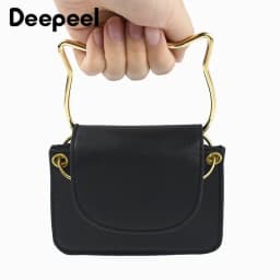 2Pcs Deepeel Metal Bag Handles Purse Frame O D Rings Handbags Replacement Chain DIY Bags Handle Handmade Hardware Accessories