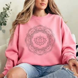 Mandala Sweatshirt for Women Men Boho Spiritual Pullover Cozy Yoga Meditation Sweater Artistic Geometric Pattern Gift Pullover