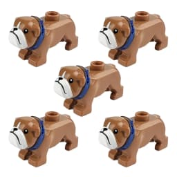 Compatible Animals Building Blocks for Children MOC Golden Hair Police Dog Husky Bulldog Chihuahua Model Bricks Kids DIY Toys 5p