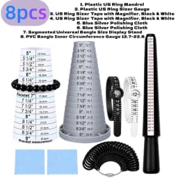 PHYHOO Bracelet Sizer Measuring Tool 6 Section Display Stand with Size Markings 5-9 Inch for DIY Jewelry Making and Bead Storage