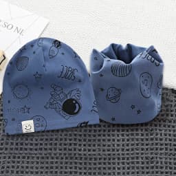 2024 New Cotton Children's Single-layer Hat Scarf 2-piece Set Spring Autumn Girls Hat Scarf Baby Boys Head Cover Kids Hat Set