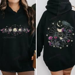 Bug Goblincore Moon Phases Moth Hoodie Luna Moth Sweatshirt Dark Academia Clothing Cottagecore Top Witchy Sweater Insect Tshirt