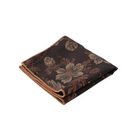 24CM Men's Flower Pocket Square Towel Polyester Jacquard Formal Handkerchief Brown Color Hanky Neckwear Shirt Accessories Cravat