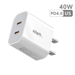 PD 40W Type C Charger Dual USB C Mobile Phone Charger EU/UK/US Plug Fast Charging Adapter For iPhone Xiaomi Samsung Huawei Phone