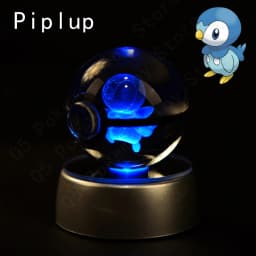 Pokemon 3D Crystal Ball Pikachu Gengar Mew Mewtwo Figurines Lamp Base Pokeball 3D Pokemon Glass Ball Statue Birthday Gift