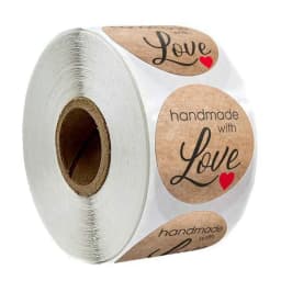 500pcs Handmade with Love Stickers Baking Label Wedding Sticker Party Label Decoration Envelope Seal Stationery Black Sticker