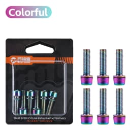 6pcs/set Bicycle Handlebar Screws M5 18mm Titanium Plated Colorful Stainless Steel MTB Road Bike Stem Bolts Cycling Parts