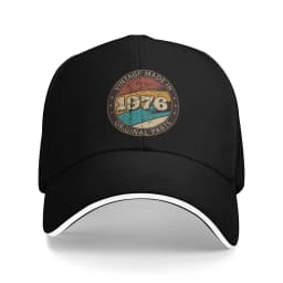 Born in 1976 vintage age 50 years old funny 50th birthday Accessories Men Women Baseball Caps Dad Hat Classic Travel Headwear