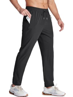 MAGCOMSEN Men's Casual Trousers Quick Dry Waterproof Stretch Work Pants with Zip Pockets Spring Summer Sweatpants
