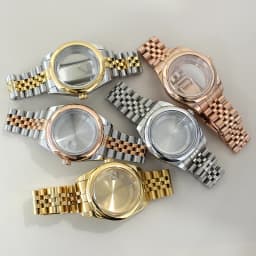 39mm 36mm Round Edge Watch Case Sapphire Crystal Glass For Seiko NH35 NH36 NH38 NH34 Miyota 8215 Movement Presidential Bracelet