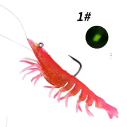 1PCS/5PCS/6PCS 12g 9cm 6 Colors Artificial PVC Shrimp Soft Fishing Lure Luminous Bait For Fishing Activity Lure with Hook