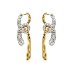 European And American Light Luxury Elegant Zircon Double Geometric Hoop Earrings Fashion Simple Metal Jewelry Party Gifts