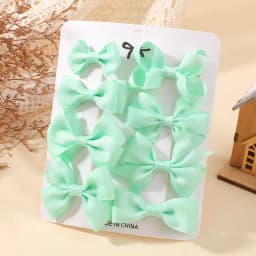 8Pcs/set Solid Color Handmade Hairpins Grosgrain Ribbon Bowknot with Hair Clips for Baby Girls Kids Hair Accessories