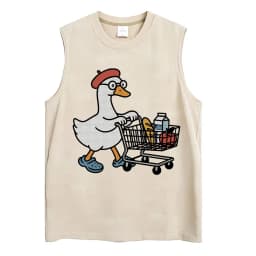 Washed Funny Goose Tank Tops Mess with The Honk You Get The Bonk Graphic T Shirts Vintage Unisex Loose Cotton Sleeveless Vests