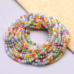 Yanqi 2 3 4mm Rondell Austria Faceted Crystal Beads Round Glass Beads Loose Spacer Beads for Jewelry Making DIY