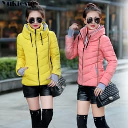 clothes Winter XXXL Jacket Women hooded Solid Color Short Female Coat Parka Outwear For Women Jaqueta Feminina Inverno