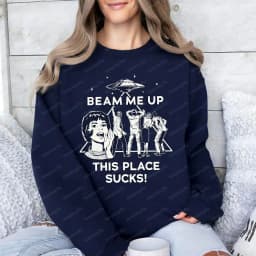 Robin Beam Me Up This Place Sucks Sweatshirt Woman Man Funny Quote Movie Long Sleeve O Neck Hoodie Sweatshirts Women Pullover
