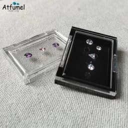 Sale Adhesive Loose Diamond Box Transparent Gemstone Storage Case Stone Packaging Show Case Sticky Gems Organizer Holder Tray