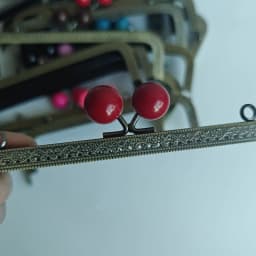 10pcs 20.5cm Big Candy Bead Metal Purse Frame Square Embossed Antique Bronze Lace Coin Purse Frame Kiss Clasp Accessory