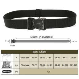 VATLTY New Men's Tactical Type Elastic Belt Zinc Alloy Quick Release Buckle Casual Belt Tight Nylon Overalls Waistband Male