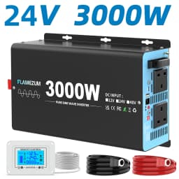 U.K Plug Pure Sine Wave Power Inverter 3000W 6000W DC 12V To AC 240V Solar Panel Car RV Camping LCD Display Remote Control