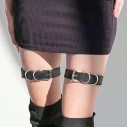 2PCs Adjustable Punk Hollow Pu Belt Sexy Women's Garters Leg Body Accessories Suitable for Women