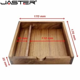 JASTER Maple Photo Album Wood USB+Box Memory Stick Pendrive 8GB 16GB 32GB 64GB 128GB Photography Gift Free LOGO (170*170*35 MM)